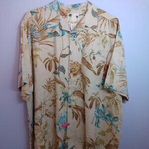 VTG Banana Cabana Button Down Hawaiian Camp Shirt Silk Men's Size XXL